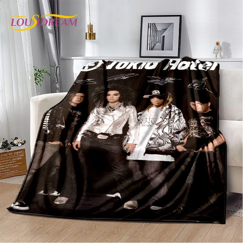 Tokio Hotel 록 밴드 Bill Kaulitz 담요, 플란넬 부드러운 던지기 담요 홈 침실 침대 소파 피크닉 사무실 하이킹 레저 낮잠