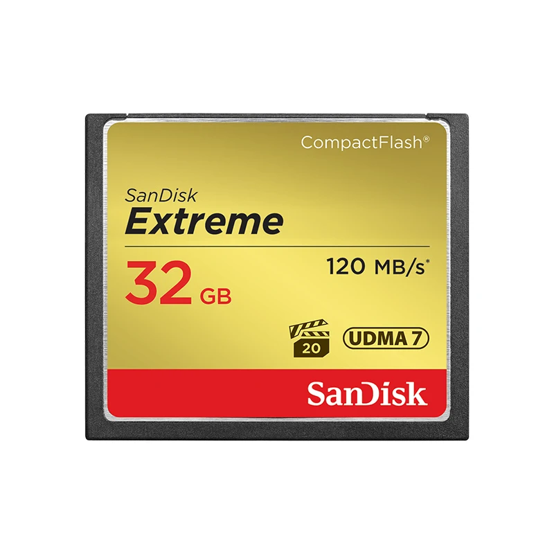 כרטיס זיכרון Sandisk CompactFlash 32G 64G 128G CF 800X מהירות גבוהה כרטיס Compact Flash CF מתאים למצלמות דיגיטליות / מצלמות DSLR