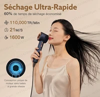 Super Sèche-Cheveux Professionnel à Ions Négatifs, vaccage Rapide, Sans Feuilles, Appareils Ménagers de Salon, Température Constante, Soins Capillaires 2