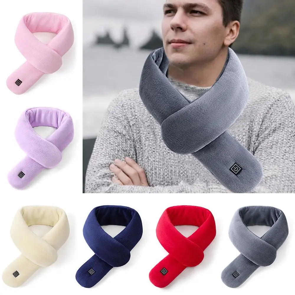

3 Gears Electric Heated Scarf USB Charging Cold Proof Warmer Shawl Washable Temperature Control Electric Heating Neck Wrap