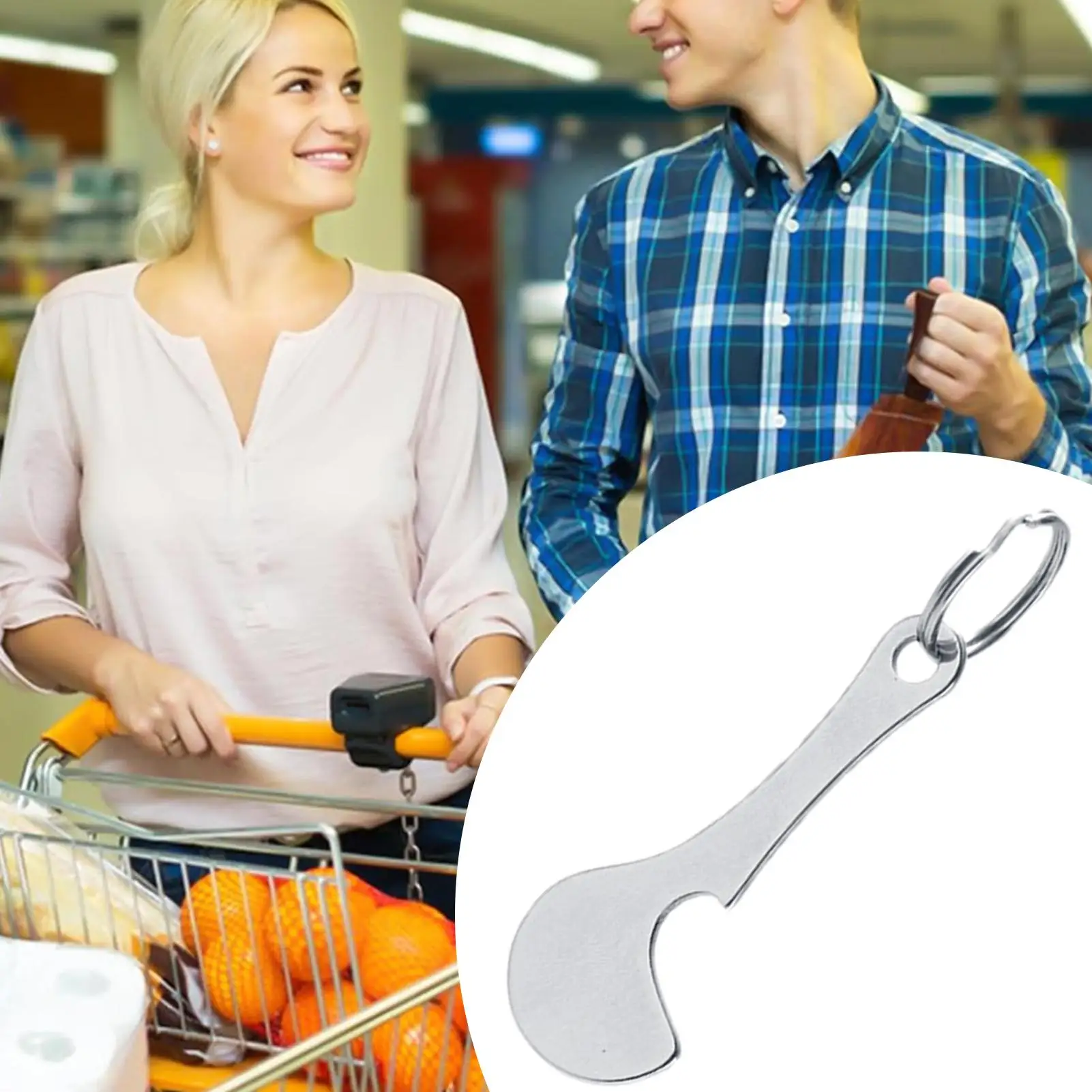 Shopping Trolley Coin Holder Keychain