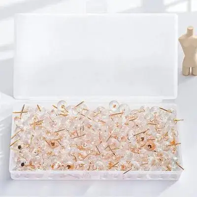 50Pcs 투명한 엄지 못 다용도 섬세한 푸시핀 멀티 오피스 데스크 액세서리 코르크 보드 용품