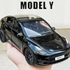 1:24 Teslas Model Y SUV Alloy Car Model Diecast Metal Toy Vehicle Car Model Simulation Sound and Light Collection Childrens Gift 1