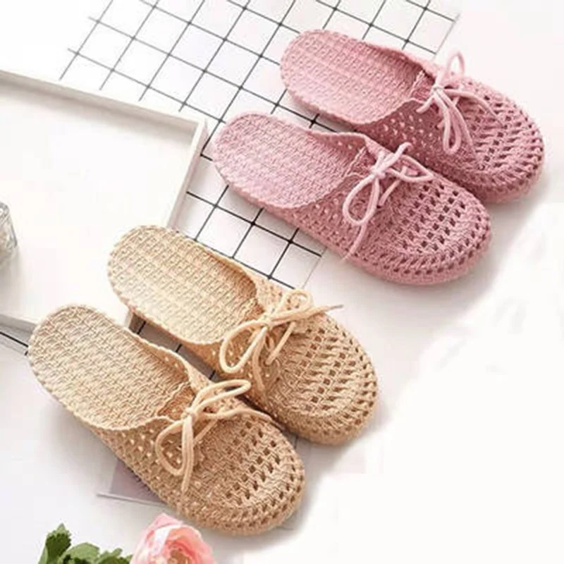 

Nieuw Comfortabele Ademende Casual Slippers Gesloten Teen Hollow Out Vrouwen Slippers Platte Sandalen