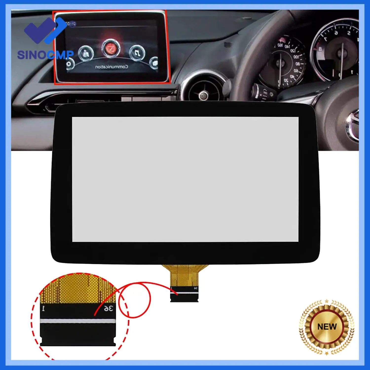 1 unidad de Digitalizador de pantalla táctil de 7 "TM070RDZ38 para Mazda 3 CX-3 MX-5 navegación por Radio 2014-2019 BHP1611J0D K40005A29F ND1F611J0 piezas