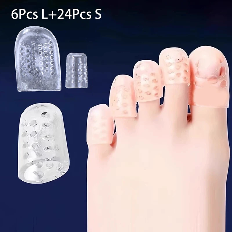 30Pcs Dual-Size Silicone Toe Protectors Women High Heels Anti-Friction Big & Little Toe Covers, Pain Relief Foot Care Pads