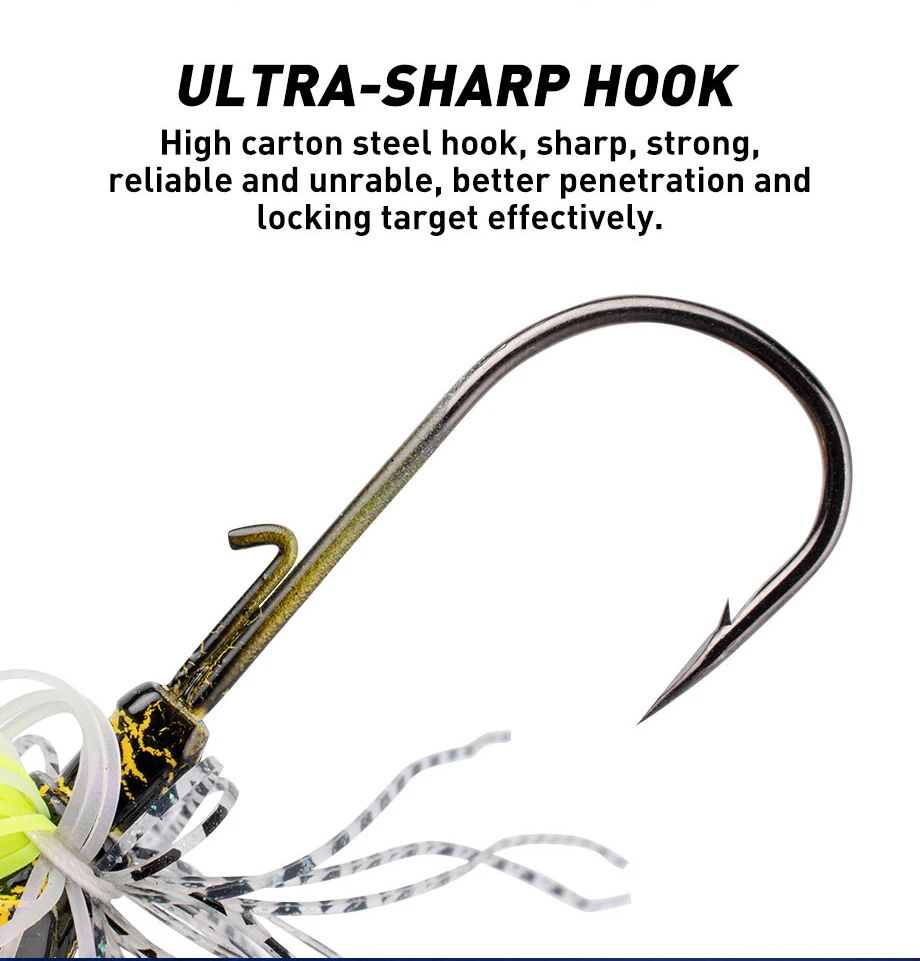 Metall-Spinner-Köder 7g 9g 11g 14g 21g Krautfreier Angelköder Buzzbait Wobbler für Barsch, Hecht, Zander – Detail 6