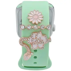 Elegant Fashion Strap with Decorative Ring and Diamond Ornament Bracelet for Watch Band Accessories (S)
