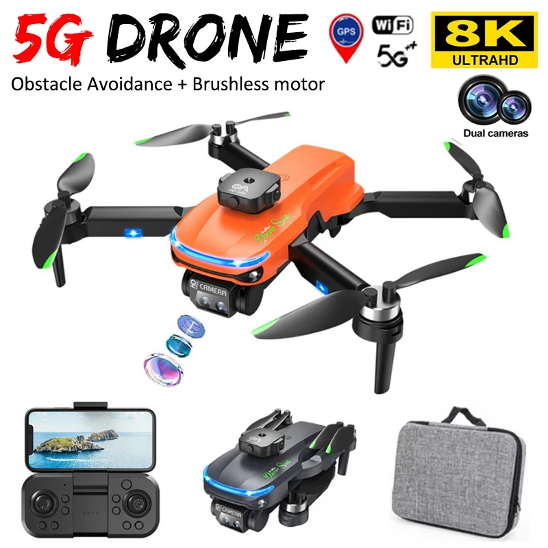 S118 Drone Professionale 8K Esc Drone Con Doppia Fotocamera Motore Brushless Evitamento Ostacoli Pieghevole Rc Quadcopter Toys