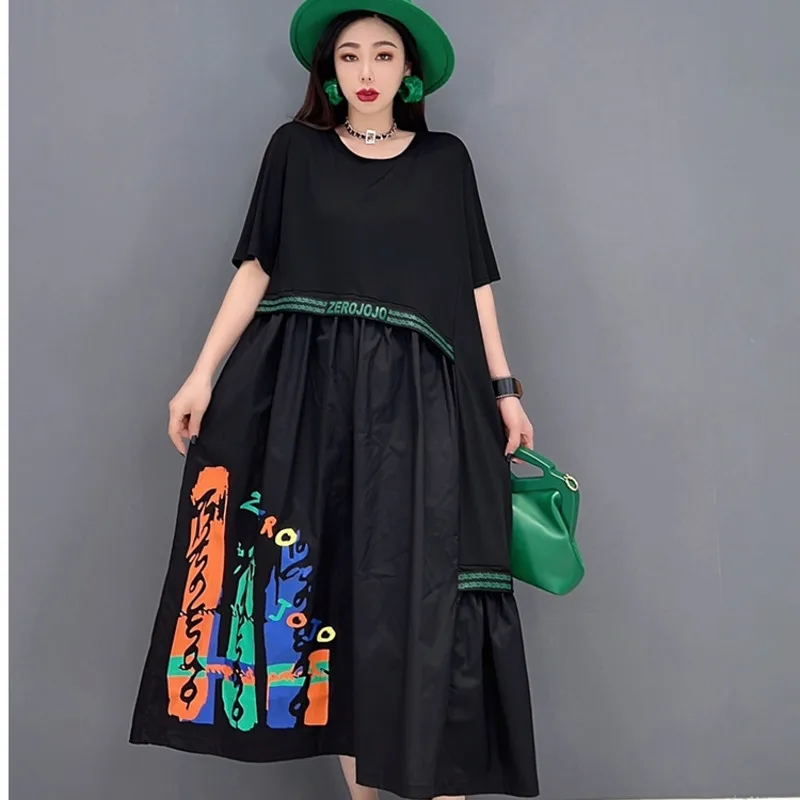 

2023 Spring Autumn Round Neck Short Sleeve Dress