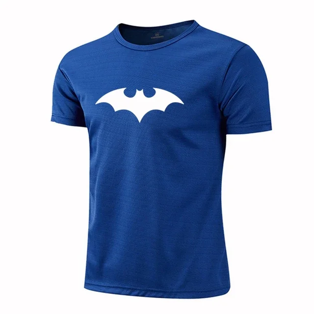 

2024 мужская одежда с принтом летучая мышь, Мужская модная дышащая Спортивная одежда для фитнеса и тенниса с короткими рукавами, быстросохнущая Мужская футболка