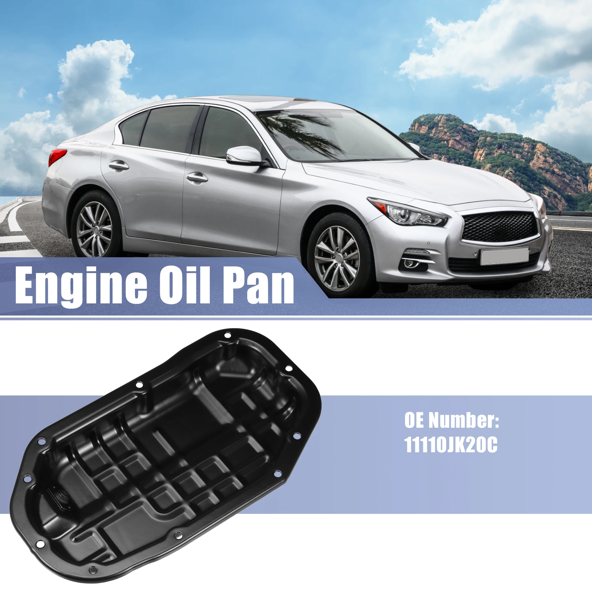 X Autohaux Car Engine Oil Pan No.11110JK20C for Nissan 370Z 2009- for Infiniti EX35 2008-2012 Infiniti Q50 2014-