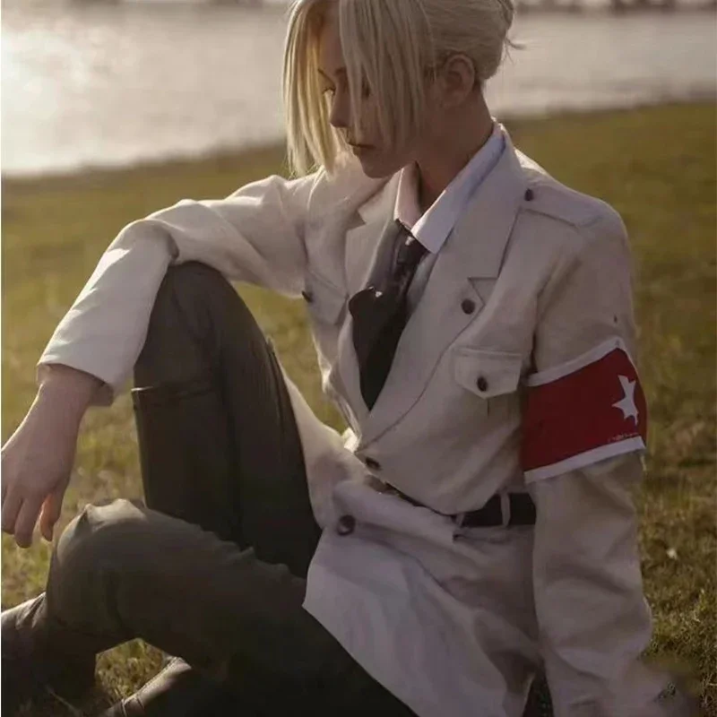 Attack Anime Titan Season 4 Marley Uniforme Militare Cosplay Costume Giacca Camicia Pantaloni Abiti Halloween Party Dress Up Gift