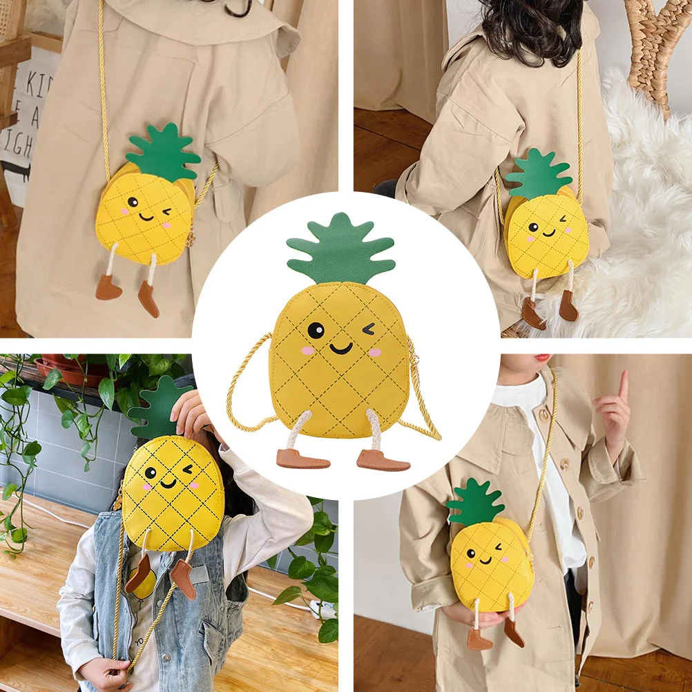 Yellow Pineapple Coin Purse Fashionable Crossbody Bag Lightweight Storage Pouch Travel HOLDERS Mini Fruit Pineapple Bag