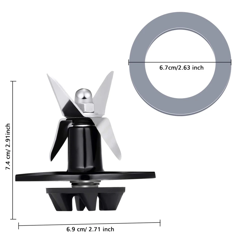 Blender Blade Stainless Steel Hardened 4 Mixing and Cutting Blades Knife Ice Crusher for CUISINART Juicer Blender Replacement Parts