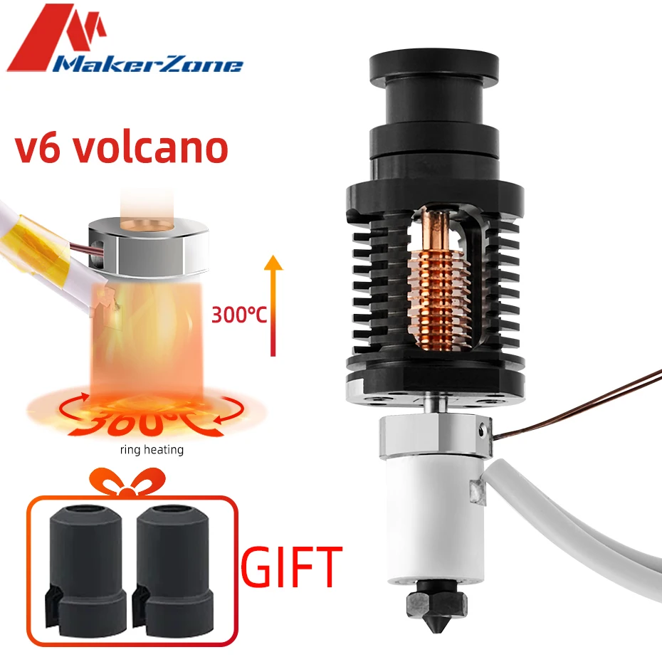 Núcleo de Aquecimento Cerâmico v6 Hotend Bimetal Heatbreak Bocal de Aço Endurecido Compatível com Impressora E3d v6 3d Novo de Alta Qualidade