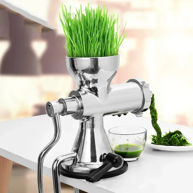 Manual Use 304 Stainless Steel Wheatgrass Juicer Slow Speed Vegetable Orange Extractor Squeezer With Suction Cup 3