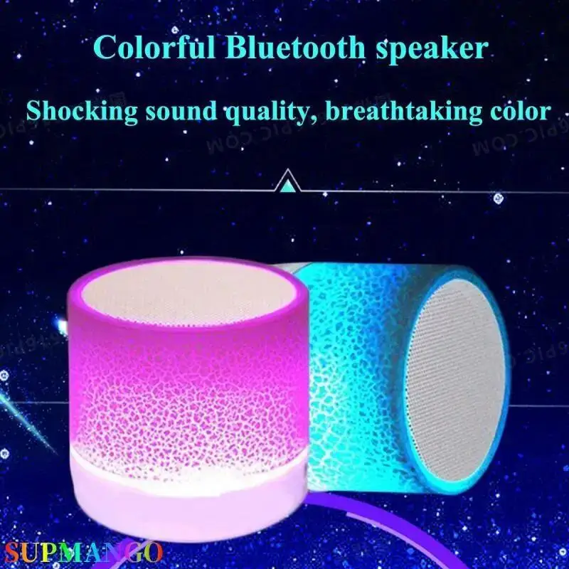 Portable Speaker Wireless Mini Speaker Subwoofer Dazzle Crackle 7 Colour Light Portable Small Speaker