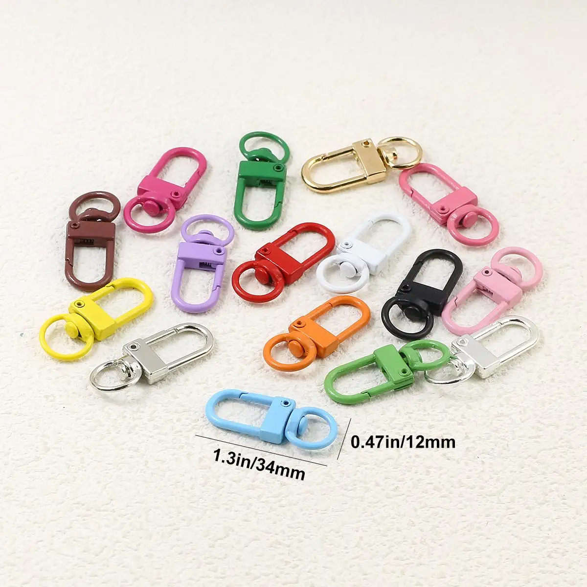 Colorful Macaron Keychain Clasps – Set of 10 for DIY Jewelry Accessories