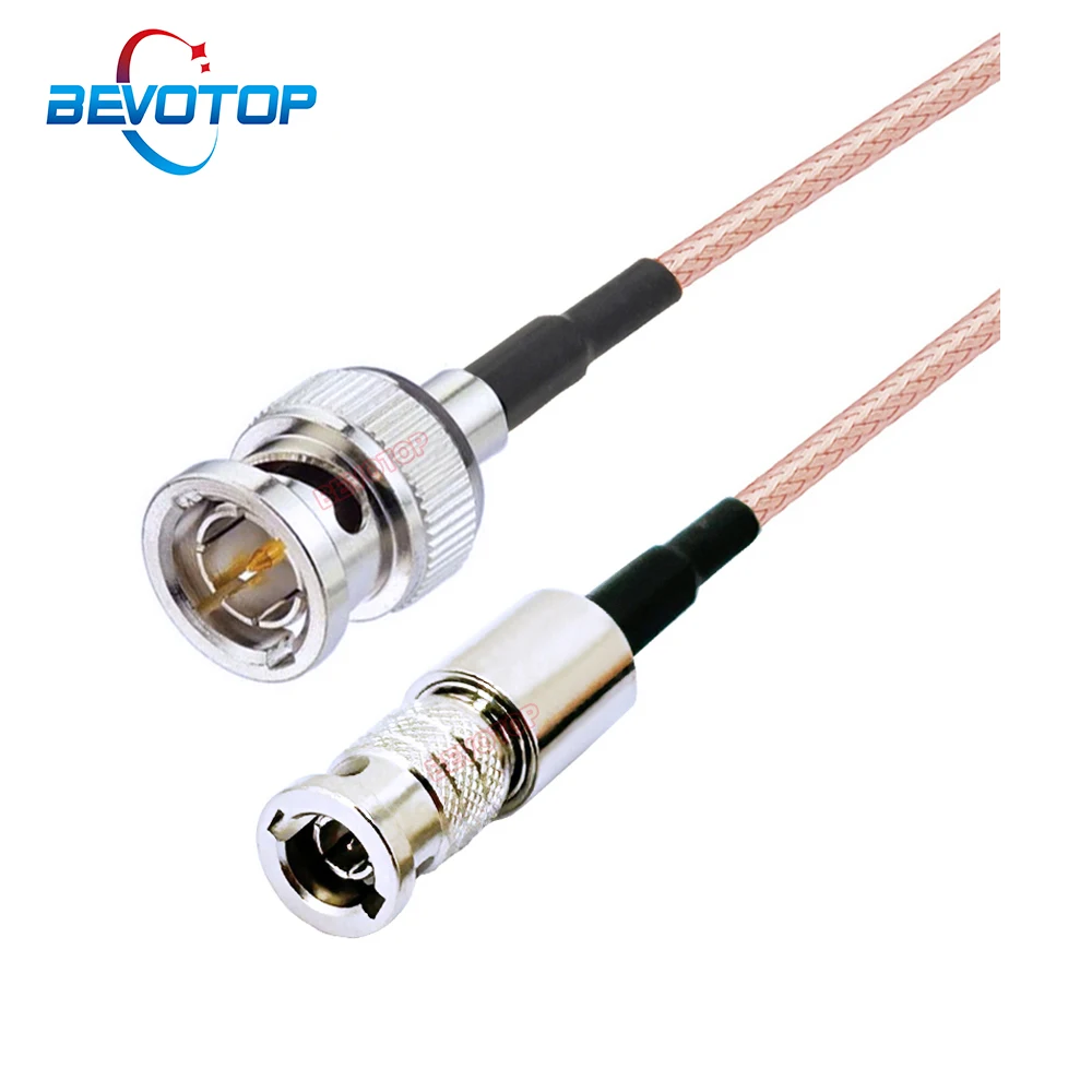 Bevotop-micro Bnc Macho para Plugue Bnc Macho Pigtail Vídeo hd Mini Bnc para Linha Bnc Jumper 75 Ohm Novo