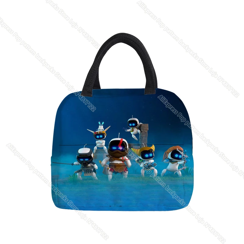 Astro Bot Lunch Bag for Boys Kids Girls Cartoon Astronaut Waterproof Cooler Lunch Box Tote Insulation Package Portable 4