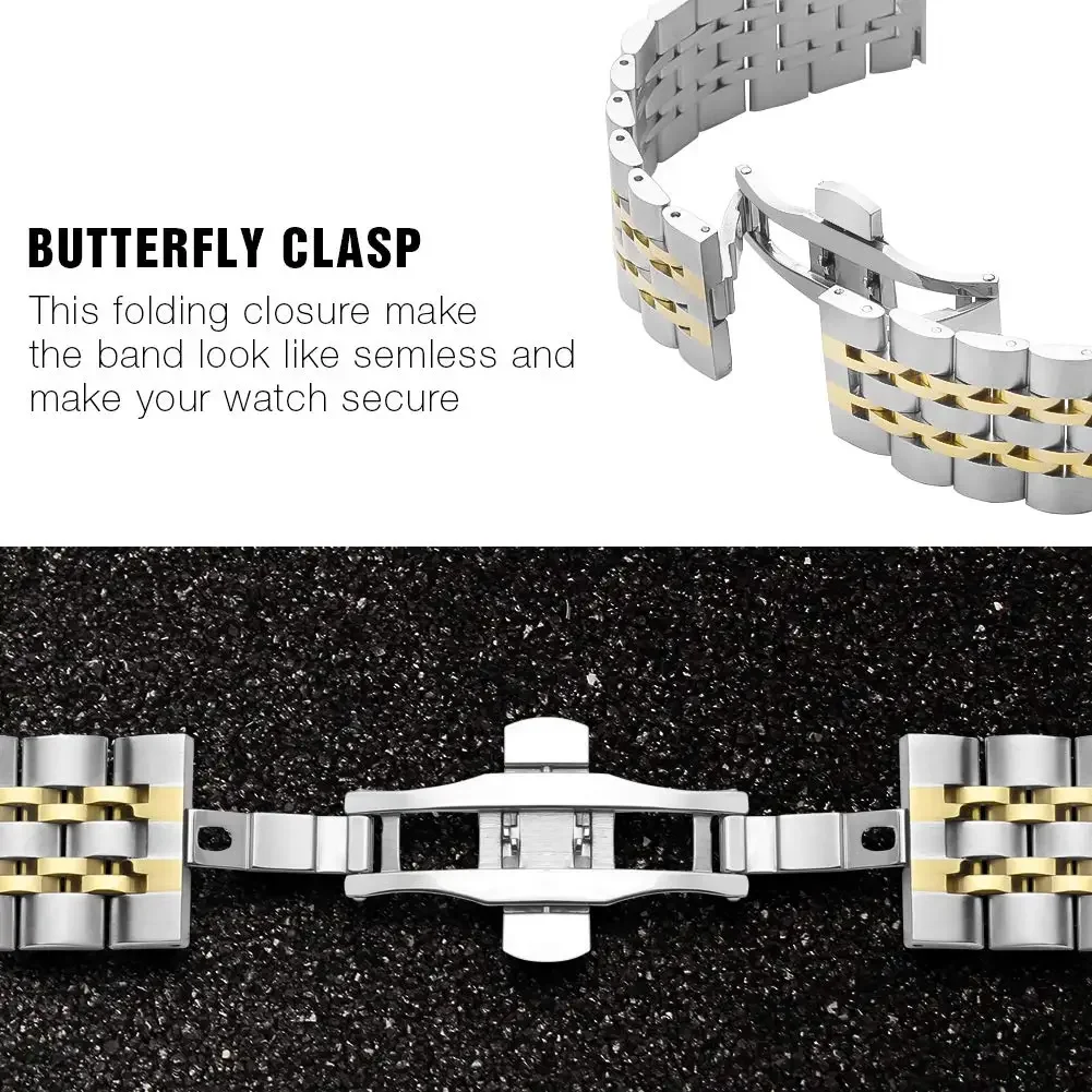 Stainless Steel Watch Band - Elegant and Durable 22mm/20mm Strap