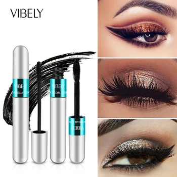 Rimel VIBELY 4D 실크 섬유 속눈썹 마스카라, 방수, 오래 지속되는 추가 볼륨 연장, 속눈썹 블랙 마스카라 메이크업