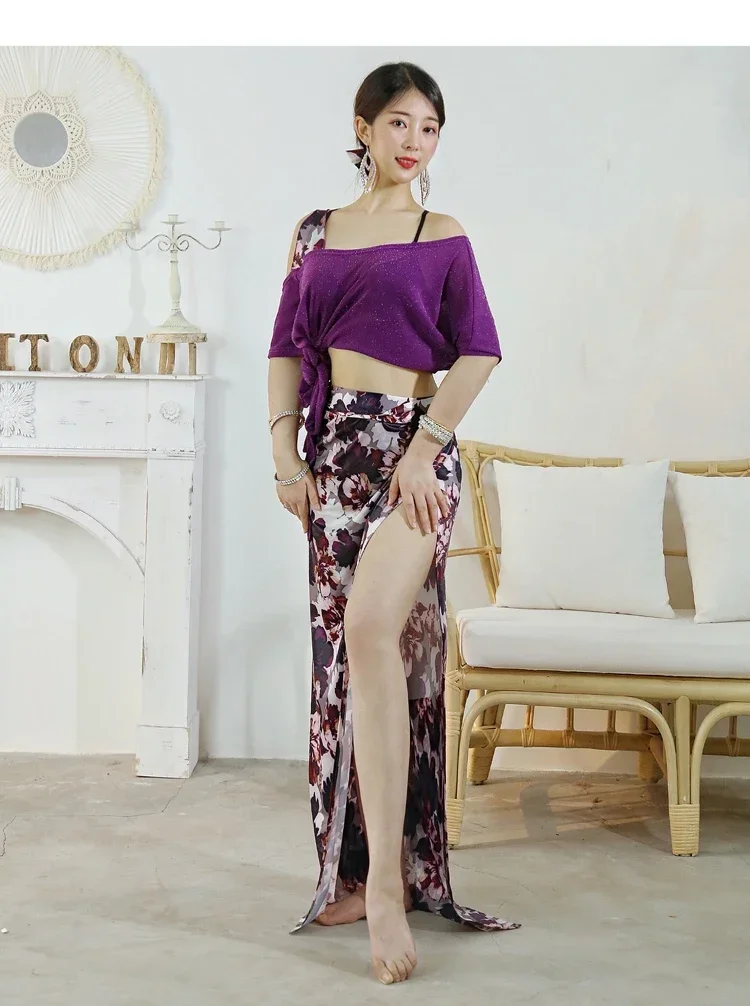 

Belly Dance Costume Female Adult Sexy Tulle Top Performance Clothes Suit New Profession Practice Pants Clothing Summer