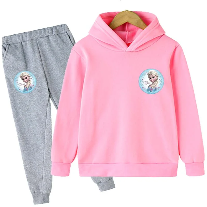 Ensemble Jogging Fille Elsa Reine des Neiges - Rose & Gris