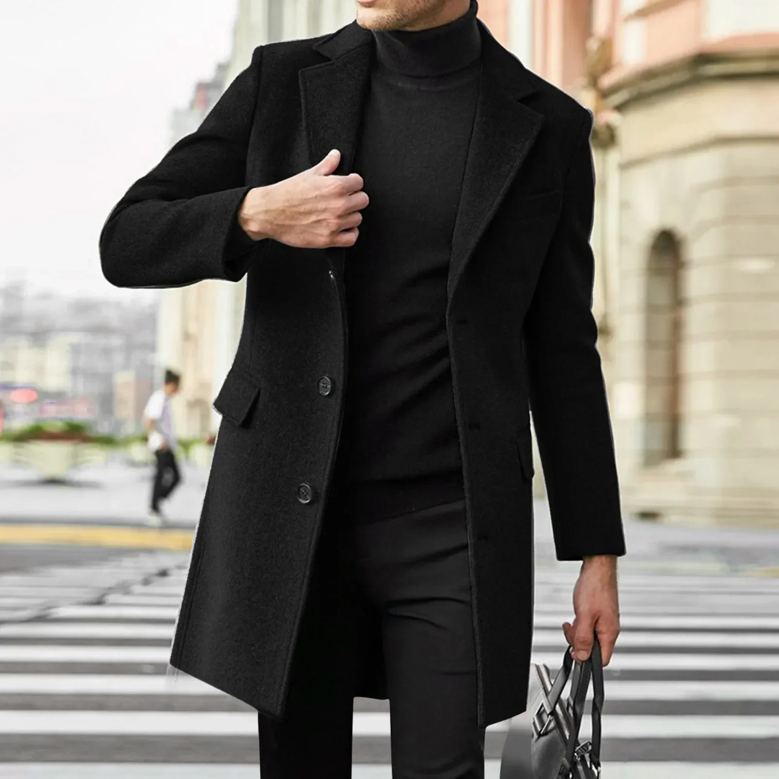 Winter Coat Lapel Collar Padded Jacket Vintage Thicken Coat Sheepskin Jacket Men Warm Topcoat Mens Long Sleeve Fleece Plus Size 4