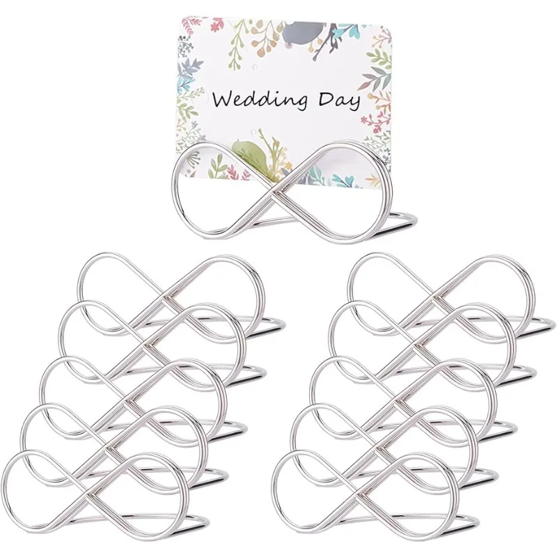 Platinum Table Number Holder Stands 10Pcs Wedding Seating Labels Place Card Clips Name Setting Place Card Holders place card holders