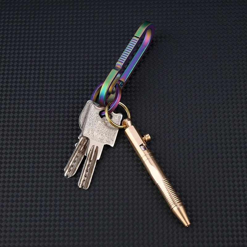 Mini Messing Stift Im Freien Tragbare Schreiben Werkzeuge Zylindrischen Bolzen Kugelschreiber Schlüssel Anhänger Business Unterschrift Schreibwaren Stift EDC – Detail 4
