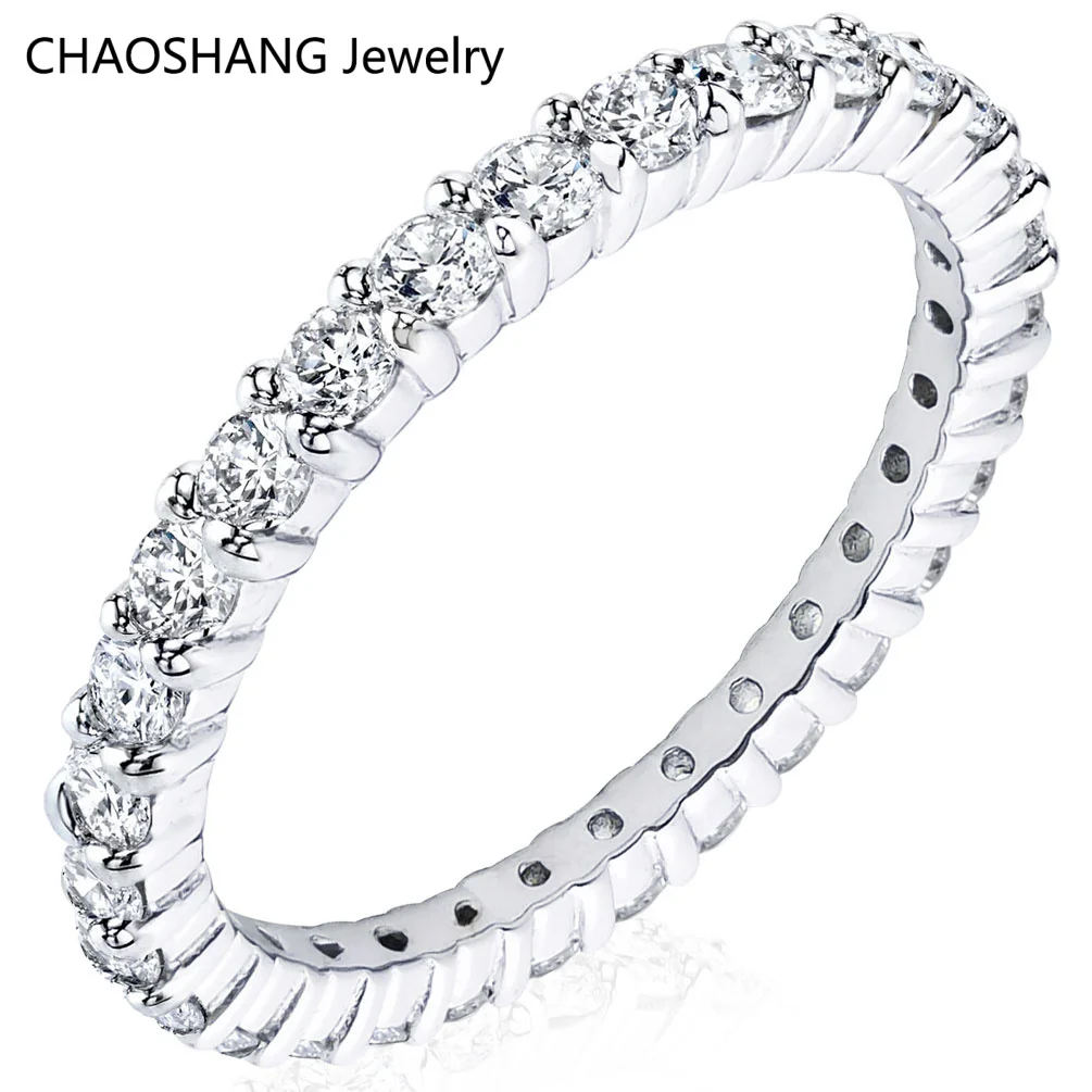 

2mm Moissanite Wedding Band Rings for Women 925 Sterling Silver 1ct Full Eternity Bands Simply Stackable Engagement Jewelry