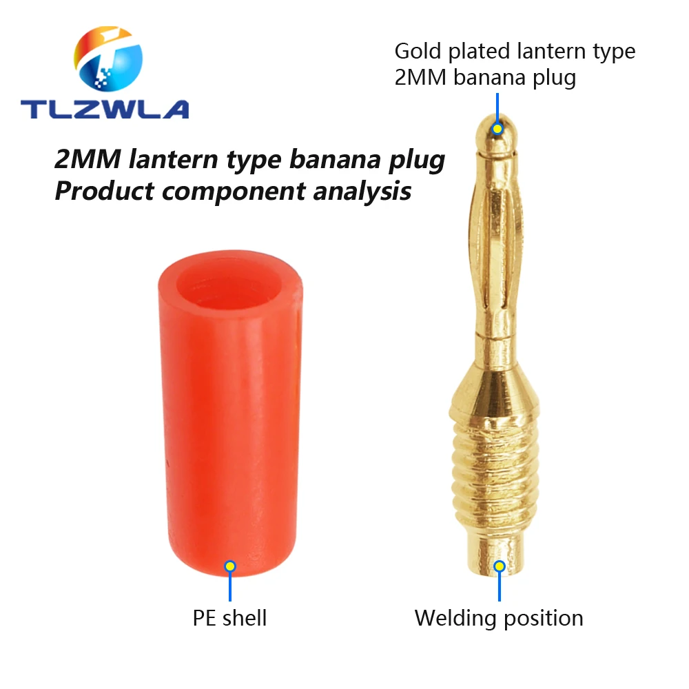 CORADTECH 4mm Gold Banana Plugs – 2 Pairs (4 Pcs) For RC Battery Charger / LiPo