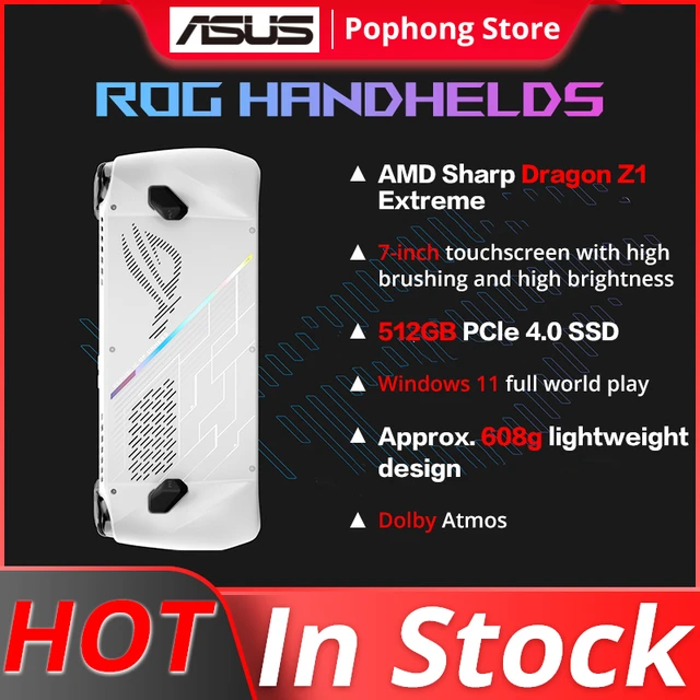 Asus ROG ALLY (RC71L), 7In FHD IPS 120Hz, AMD Ryzen Z1, 16GB RAM, 512GB  SSD, Win11