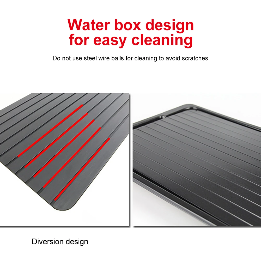 Defrosting Tray for Frozen Meat and Food Aluminum Thawing Plate with Drip Pan