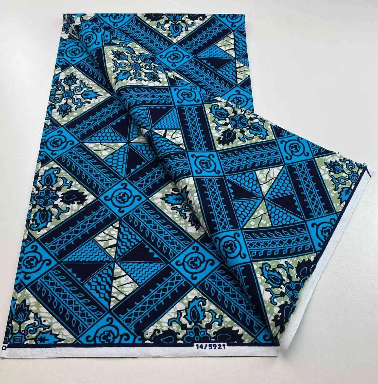 2025 100% Cotton Newest Block Real Wax Print Fabric African Ankara Wax Fabrics Soft Dutch Sewing Ghana Wax Fabric 6