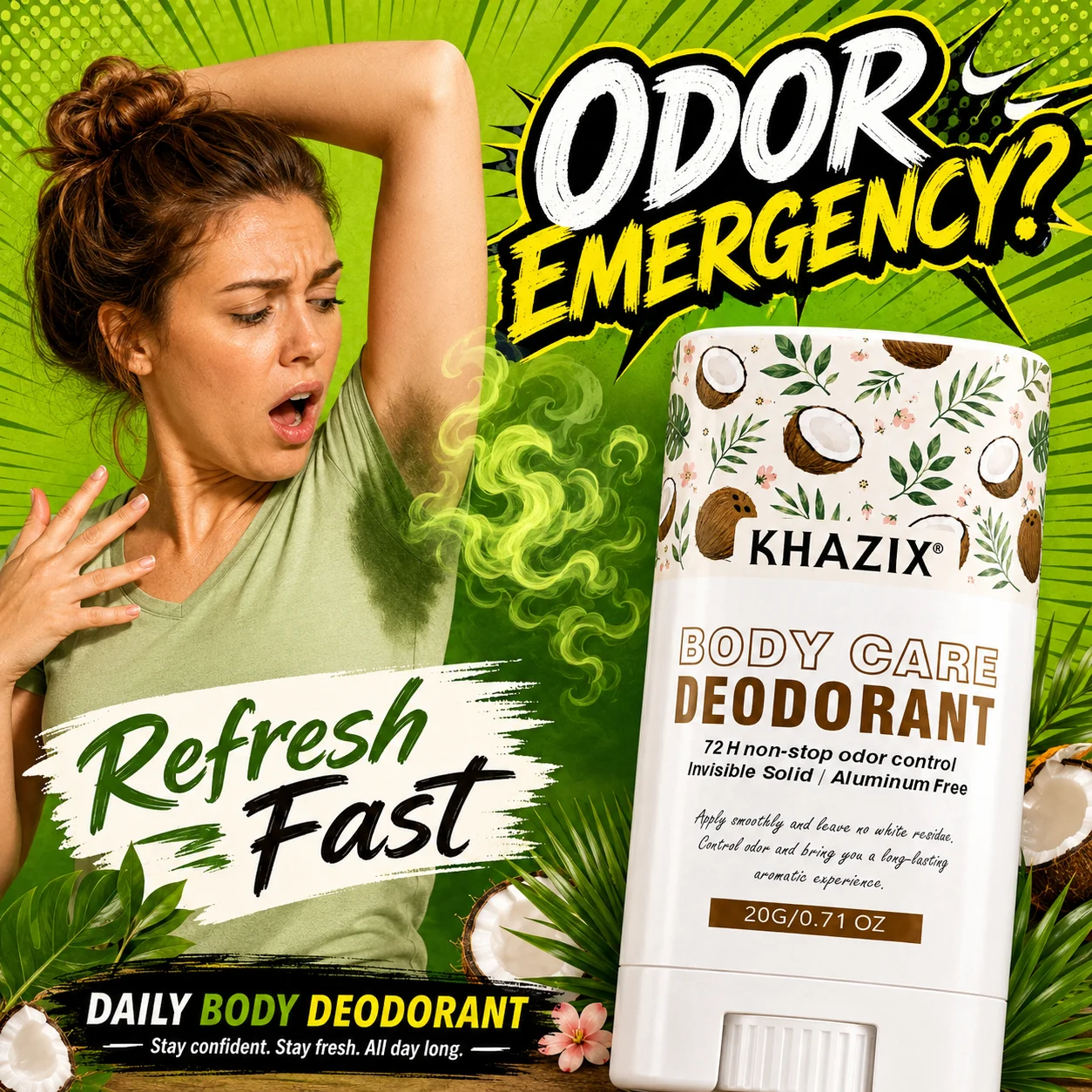 Deodorante stick per ascelle | Formula a doppia azione contro gli odori | Burro di Karité e Oli Essenziali Infusi | Freschezza Delicata e Duratura. Bo