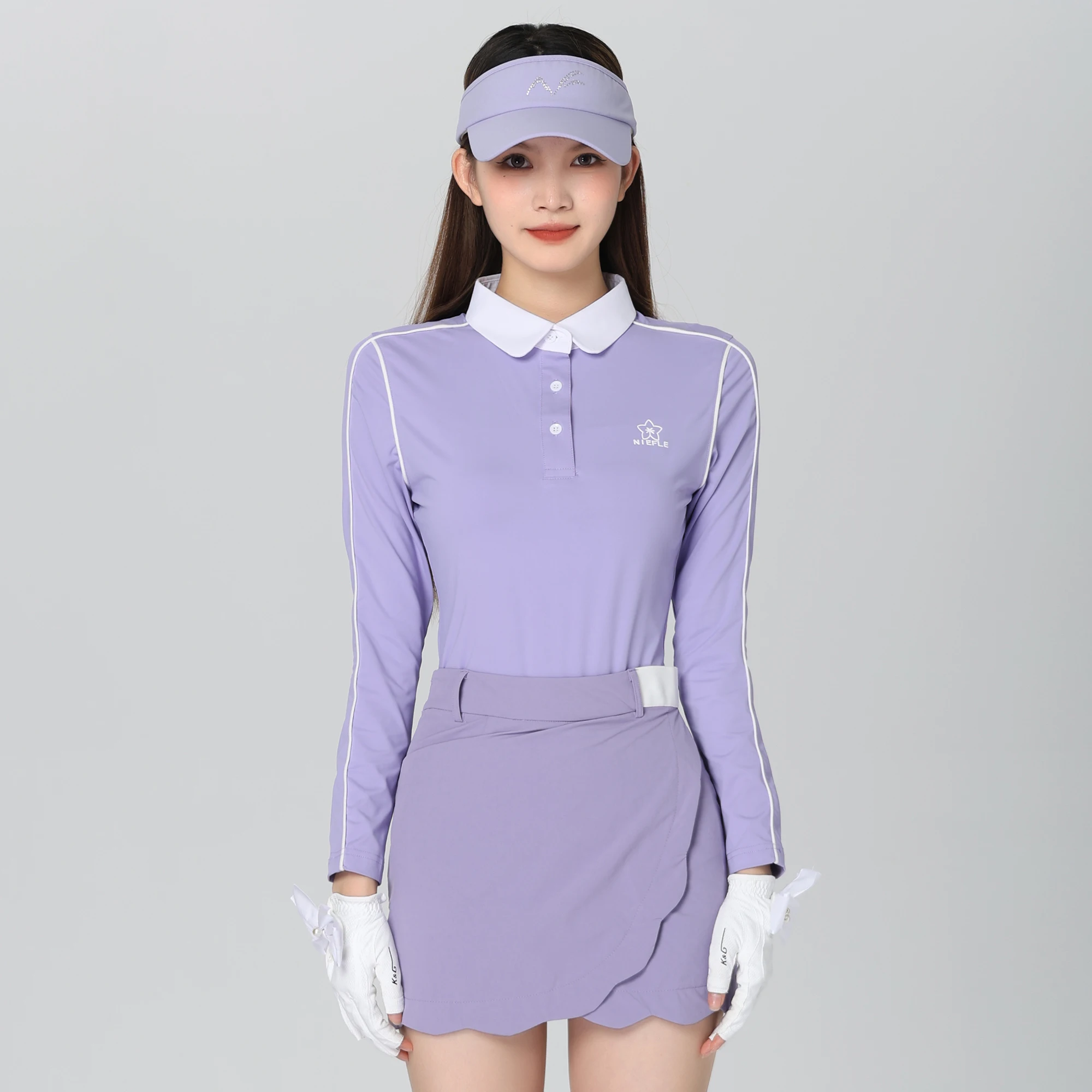 Golf Women's Autumn New Top Anti Wrinkle High Quality Fashion Comfortable Versatile Short Skirt Outdoor Leisure Sports Set