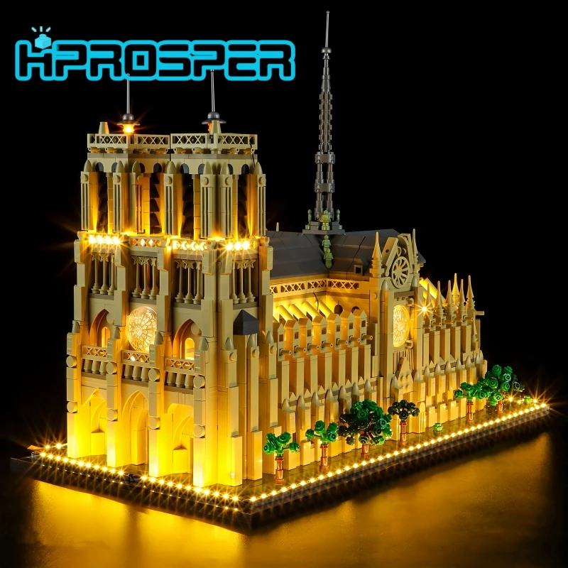 Hprosper LED Light For Lego 21061 Architecture Notre Dame