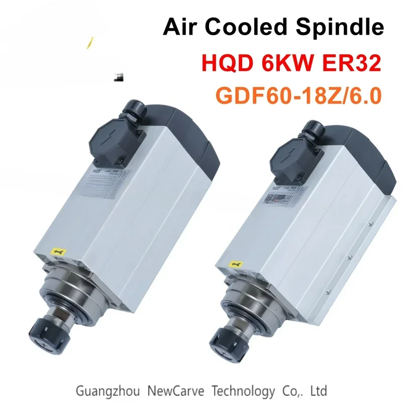 

HQD 6Kw 220V 380V электродвигатель шпинделя с воздушным охлаждением ER32 4 шт. подшипников для фрезерного станка GDF60-18Z/6,0