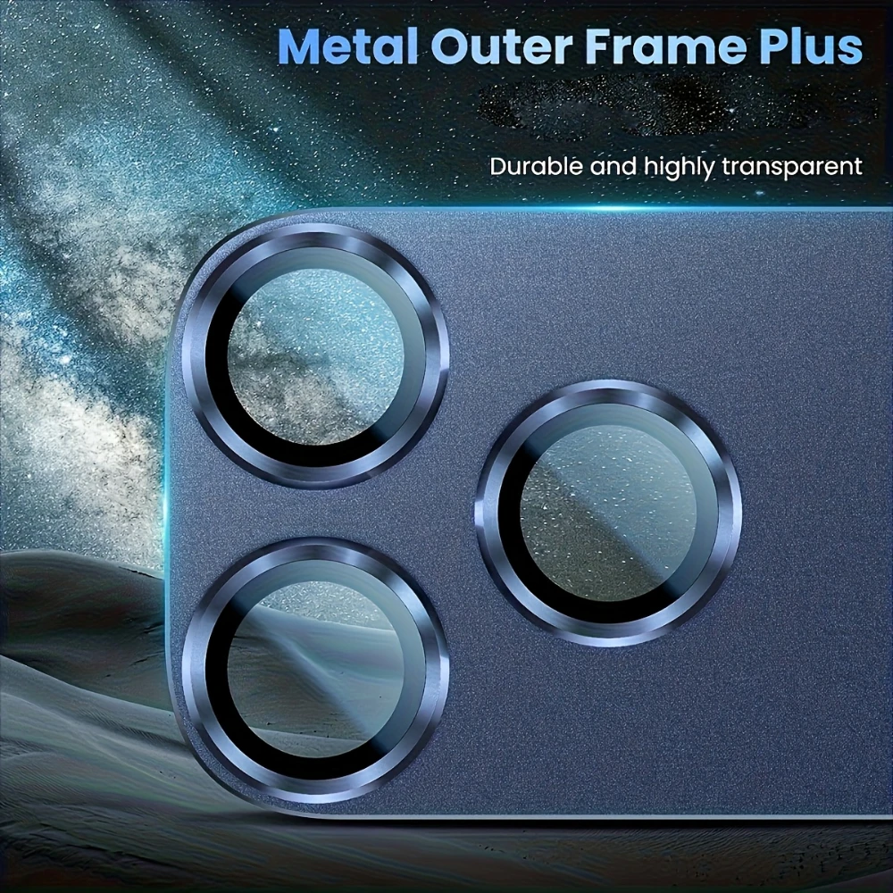 Premium Metal Glass Camera Lens Protector for iPhone - Durable Lens Cover Accessory