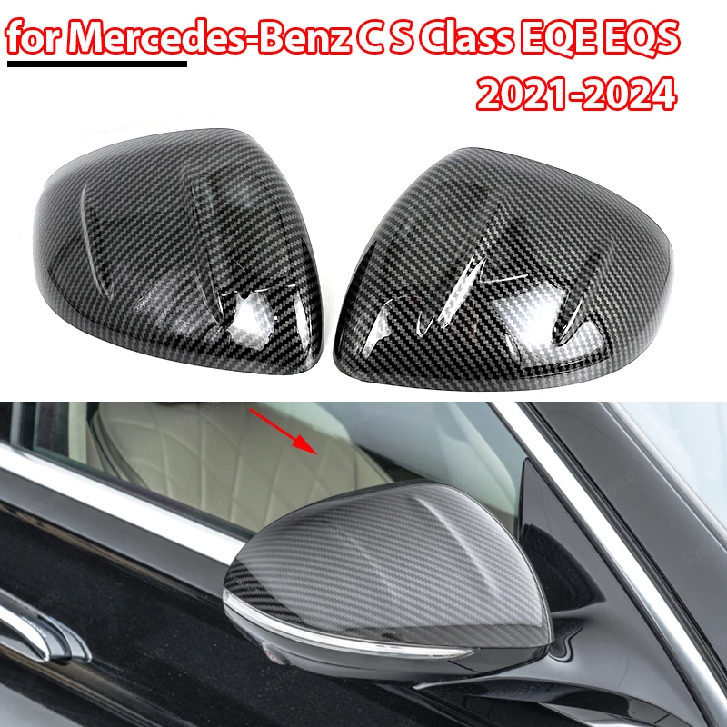 

C S Class W206 W223 Rearview Mirror Cap Glossy Black Replacement Mirror Cover for Mercedes-Benz EQE V295 EQS V297