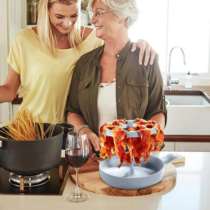 Microwave Bacon Cooker Bacon Pan for Microwave Bacon Grease Catcher Makes Crispy Bacon in Minutes Bacon Tray Kitchen Gadget