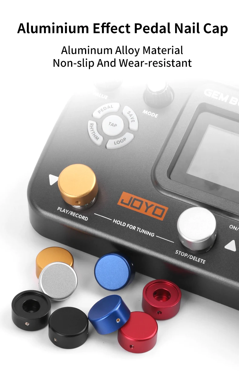 1 Packung Effektor Gitarre Pedal Kappen Fußschalter Topper Pedal Effektor Pedalboard Pad Abdeckung Aluminium Werkzeug Teile Knopf Zubehör – Detail 1