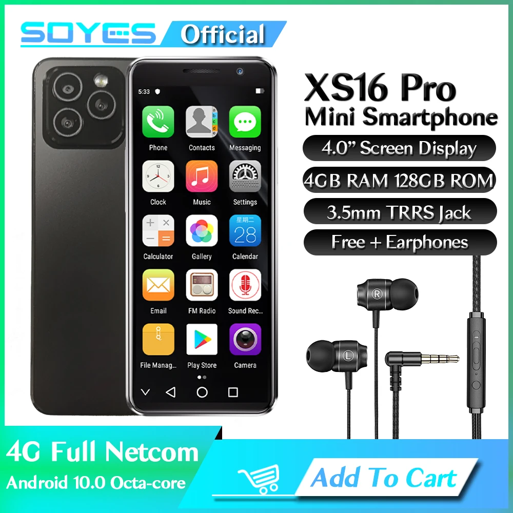 スマートフォン本体 SOYES XS16 Pro New SOYES XS16 Pro 4G Small Phone Octa-Core 4GB+128GB 4inch