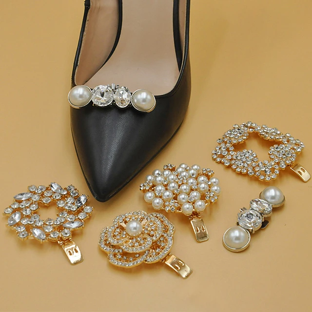 2pc/1Pair Lady Removable Rhinestone Pearl Shoe Clip Shoe Buckle High Heel  Charm DIY Shoes Decor Accessories - AliExpress