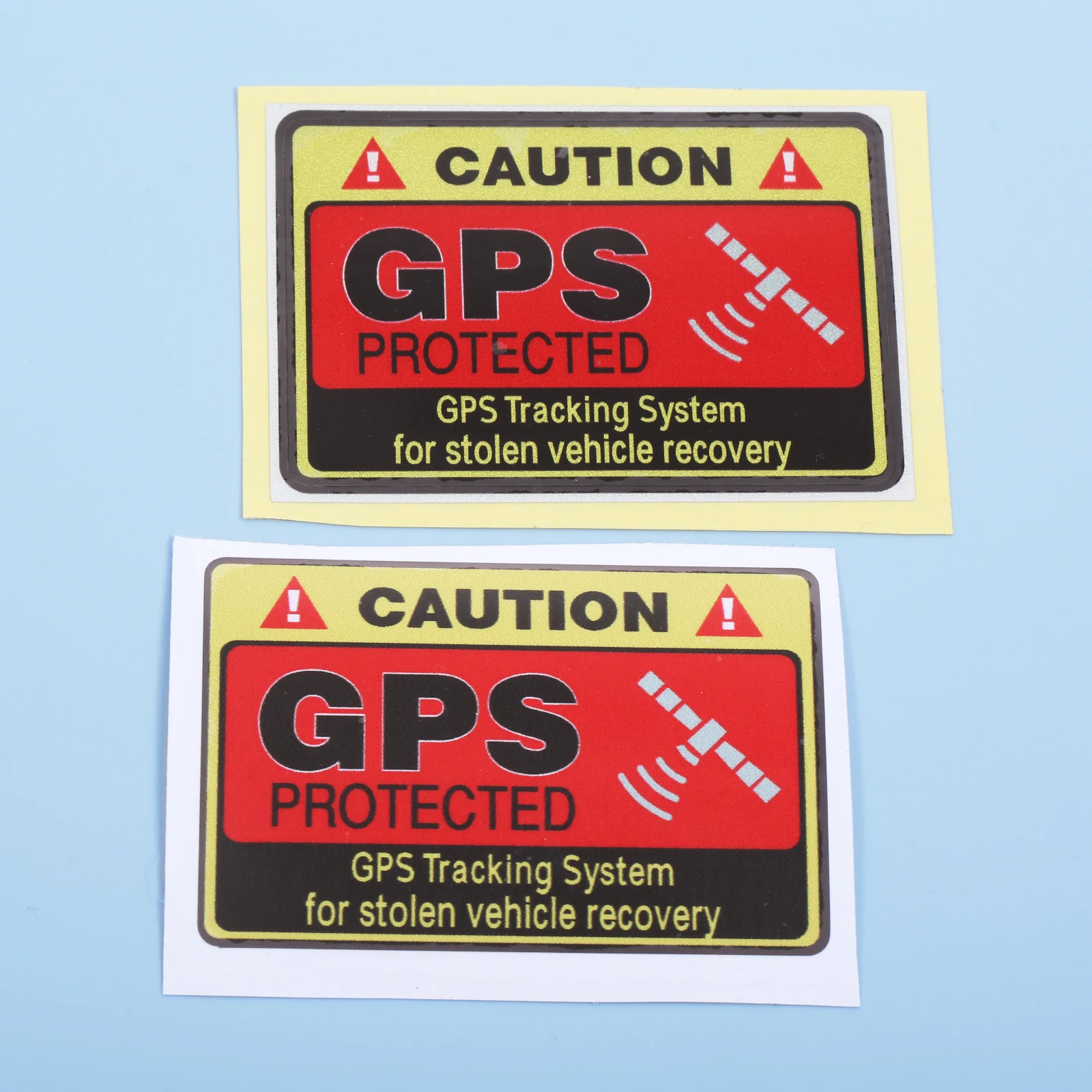 4pcs Car Sticker "CAUTION GPS PROTECTED Tracking System" Sign 7cmx4.7cm Reflective/No-reflective PVC Alarm Decal Auto RV Bike
