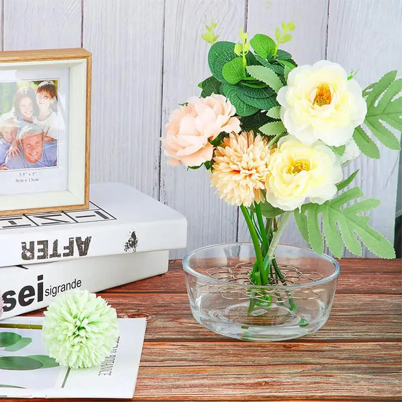 Bouquet Holder For Vase 3pcs Stainless Steel Flower Grid Fixer Floral Insert Ring Flower Art Decoration Flower Arranger Twist 3