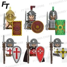 

Europe Middle Ages Knights Templar Action Figures Roman Gladiator Mini Bricks Doll Assemble Building Blocks Toys for Children